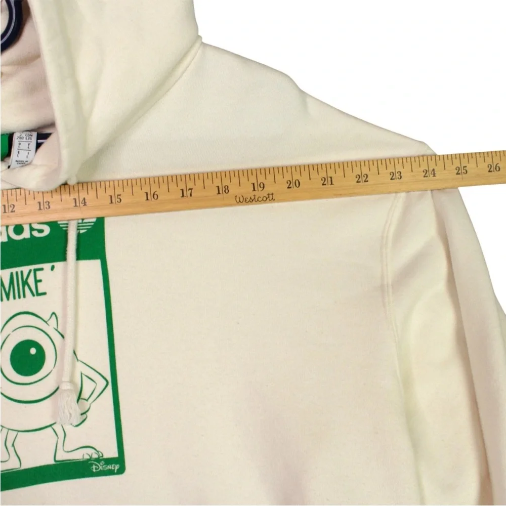 Adidas Mike Monster Inc Hoodie Size L Cream Hooded Sweatshirt Fleece Unisex